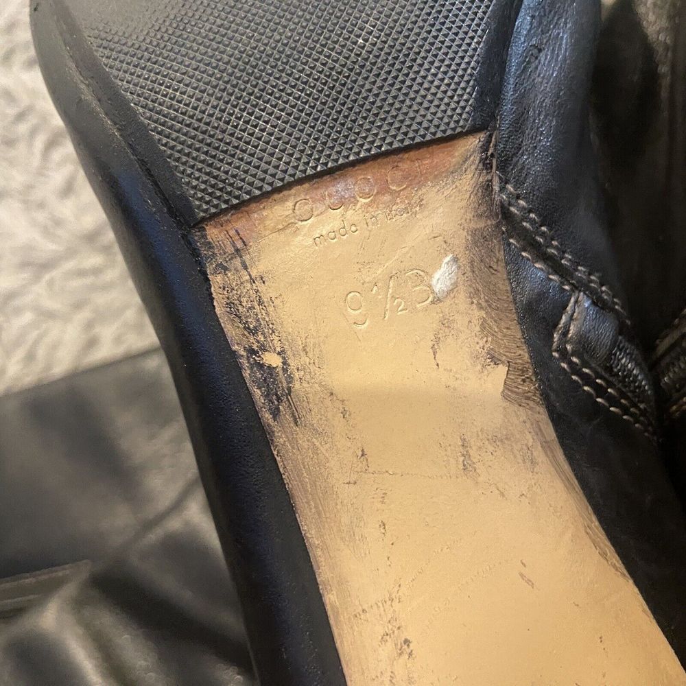GUCCI Interlocking G Logo Leather Tall Boots Size 9.5 B - Picture 14 of 16